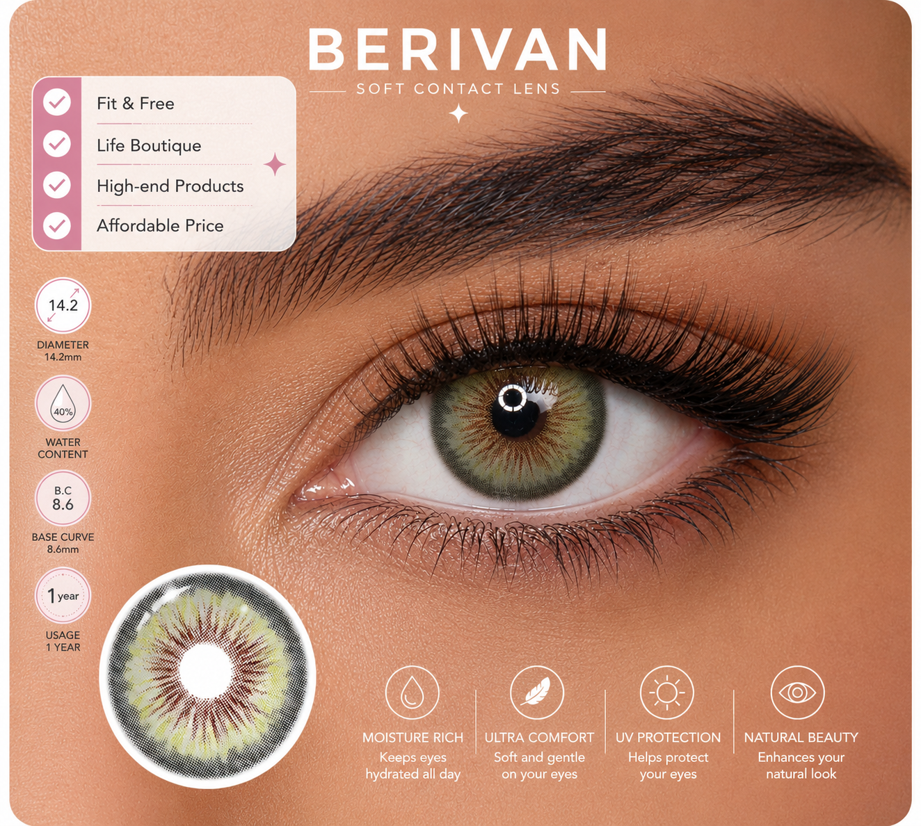 Colored Contact Lenses Olive Green